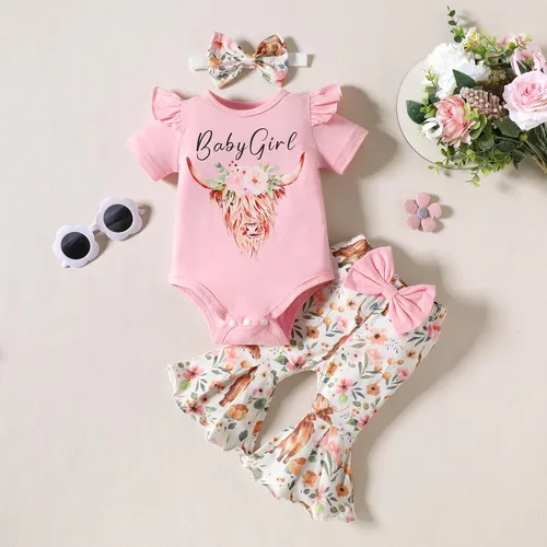 Vista 23 de Sejardin Ropa de verano para bebé y niña, recién nacida, manga corta, con letras, mameluco elástico con diadema