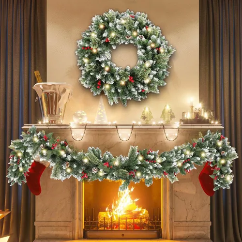 Vista 11 de HipTree - Guirnalda de Navidad de 6 pies con luces para mantel