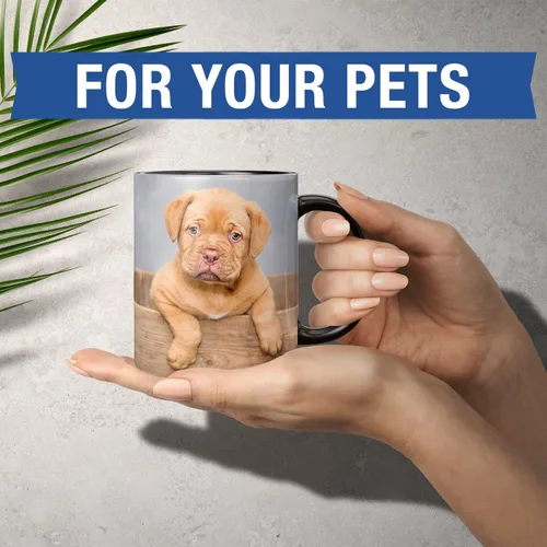 Vista 7 de Taza de café personalizada – Tazas personalizadas con texto en imagen, nombre de foto personalizado, logotipo, taza de cerámica – Cumpleaños, Negro