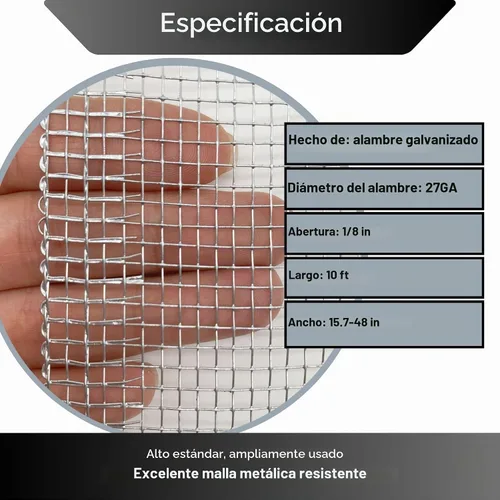 Vista 4 de Rollo de Malla de Alambre de Tela Galvanizada de 1/8 de Pulgada (24 Pulgadas x 10 Pies)