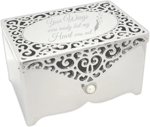 Vista 9 de Cherished Moments Caja de recuerdo rectangular pequeña de filigrana personalizada con mensaje grabado personalizado para regalo SWEET de 16