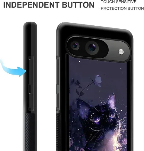 Vista 1643 de Compatible con Google Pixel 4A 5G Mobile Case Creative Acrylic Panel trasero Silicona Protección Grip especialmente diseñado para Google Pixel 4A 5G