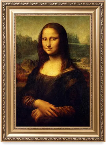 Vista 17 de DECORARTS - Leonardo Da Vinci Mona Lisa - Arte enmarcado con marco de bronce antiguo, impresión giclée, retrato renacentista fabricado en Estados