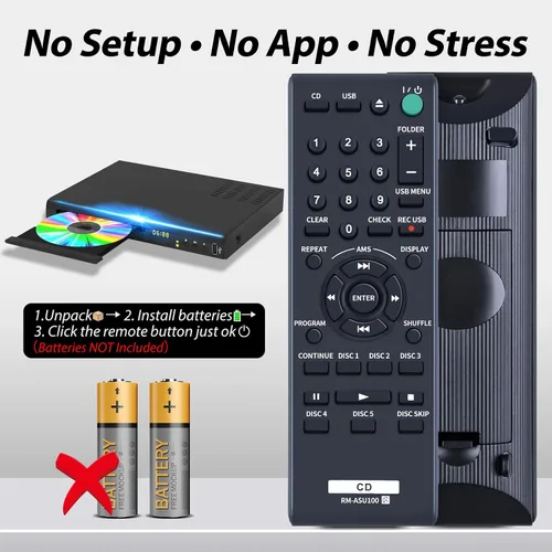Vista 6 de RM-ASU100 Mando a distancia de repuesto para Sony 5-Disc CD Changer Compact Disc Player CDPCE500 CDP CE500 CDP-CE500