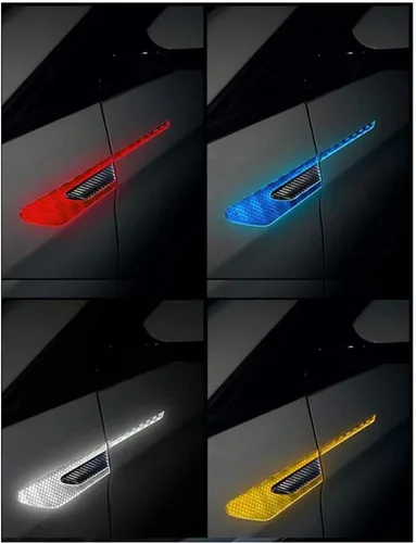 Vista 8 de True Line Automotive Protector de arañazos, kit de 2 piezas de adornos reflectantes para puerta lateral, protector de pintura para automóviles Azul