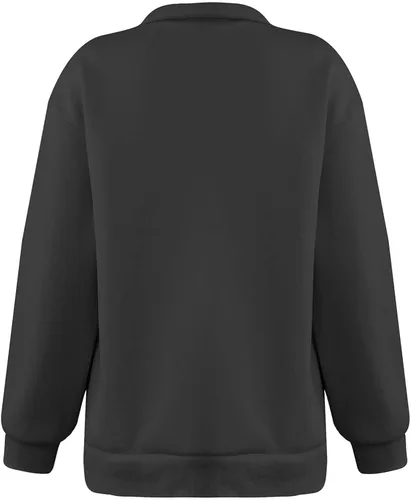 Vista 6 de Ceboyel Sudadera de gran tamaño con cremallera de un cuarto para mujer, sudadera con capucha Y2K para otoño, ropa de moda 2023