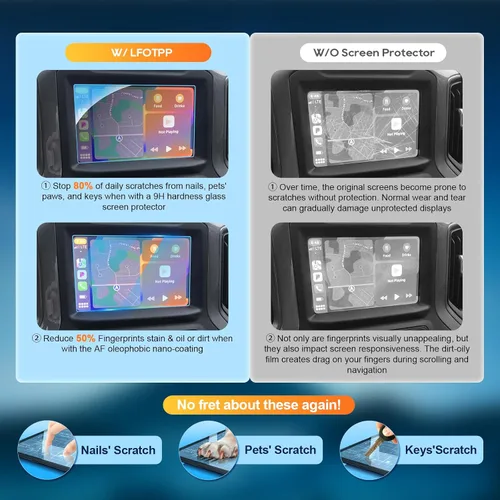 Vista 2 de LFOTPP SILVERADO 1500 - Protector de pantalla de navegación para automóvil LTZ MyLink de 7 pulgadas 2014-2021, [9H] de vidrio templado, pantalla
