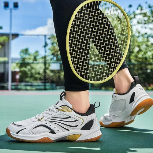 Vista 6 de Maylrvjv Zapatos de bádminton para hombre, ligeros, resistentes al desgaste, para entrenamiento de cancha, raqueta, squash, tenis atléticos