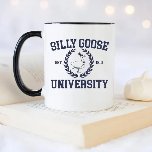 Vista 4 de YouNique Designs Silly Goose University - Taza de café de 11 onzas, regalos para papá de parte de la hija, regalos de elefante blanco para adultos