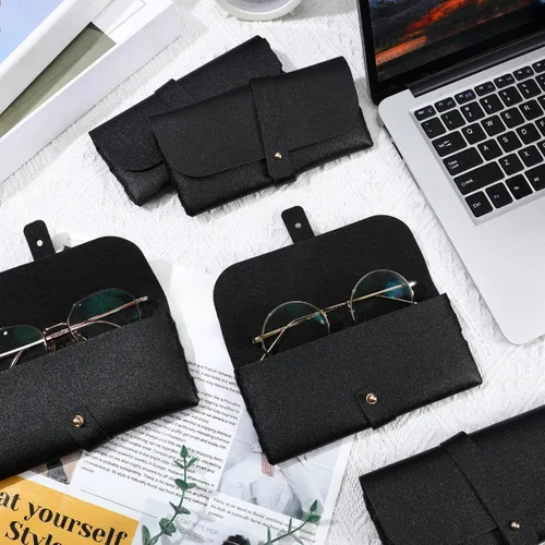 Vista 7 de Nuogo Paquete de 30 fundas para lentes, estuche suave para lentes de sol, bolsa portátil de piel sintética para mujeres y hombres