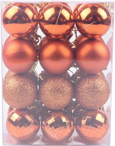 Vista 9 de Esferas colgantes para árbol de Navidad, 24 adornos irrompibles, plástico de 1.6 pulgadas, irrompible, Navidad, boda, fiesta, vacaciones, Negro