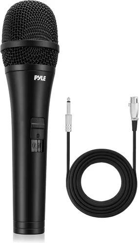 Vista 8 de Pyle Micrófono dinámico profesional, paquete de 2 micrófonos de mano unidireccionales con filtro pop integrado, salida de señal alta, cable de audio
