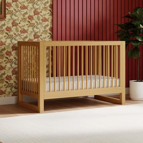Vista 3 de NAMESAKE Nantucket - Cuna convertible 3 en 1 con kit de conversión de cama para niños pequeños en miel, certificado Greenguard Gold