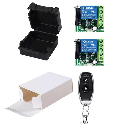 Vista 10 de Interruptor de relé inalámbrico, interruptor de control remoto de 12 V con 1 transmisor, 433 Mhz universal inalámbrico EV1527 código de aprendizaje