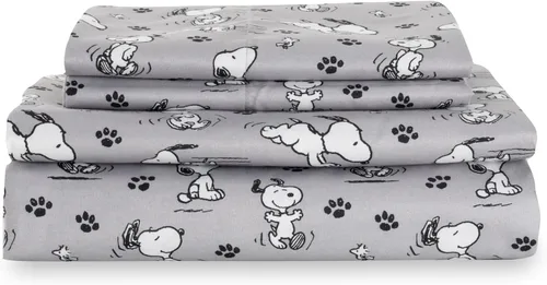 Vista 24 de Berkshire Peanuts® - Juego de sábanas tamaño individual, 3 piezas, diseño de personajes lindos Snoopy de microfibra suave, mini Snoopy y Woodstock