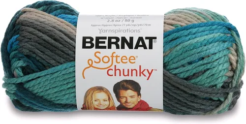 Vista 11 de Ovillo sólido Bernat Softee Chunky, Acrílico, Rojo Berry, Paquete de 1