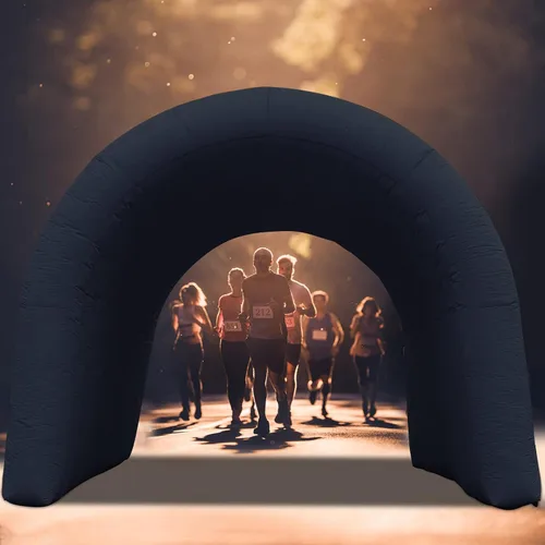 Vista 6 de SAYOK Túnel inflable de 16.8 pies, entrada de túnel deportivo, túnel deportivo, tienda de campaña inflable de túnel de fútbol con soplador