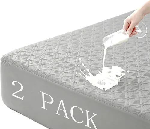 Vista 17 de Softhour - Funda de colchón acolchada de tamaño individual con mezcla de 40% Tencel de rayona de bambú y algodón, funda de colchón gruesa, lujosa