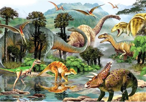 Vista 4 de Anatolian Puzzle - Dino Selfie, rompecabezas de 260 piezas, #3317