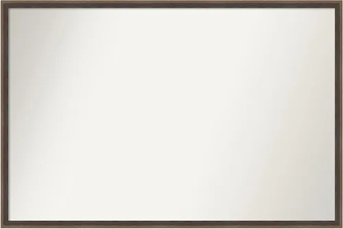 Vista 60 de Amanti Art Brown Bathroom Mirror for Over Sink, 21x33 Custom Made Hardwood Wedge Mocha Rectangle Vanity Mirror, Large Modern Wood Frame, Hangs