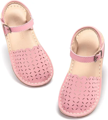 Vista 24 de THEE BRON Sandalias cómodas para niñas, zapatos para niños, sandalias rellenas