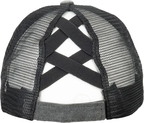 Vista 4 de Shelby Sombrero de cola de caballo negro y gris envejecido para mujer, producto Shelby con licencia oficial, ajustable, talla única, acabado ligero