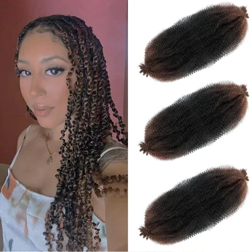 Vista 10 de Trenzas Afro Twist de 12 pulgadas - Cabello trenzado al crochet estilo Afro (12 pulgadas (Paquete de 3), 30#)