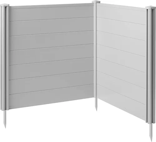 Vista 2 de Casafield Pantalla de privacidad de 42 x 42 pulgadas – Panel de valla de vinilo para exteriores para CA/papelera/equipo de piscina, color gris