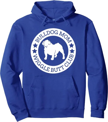 Vista 4 de Bulldog Inglés Mom Wiggle Butt Club Camiseta para mujer Sudadera con capucha Gris asfalto