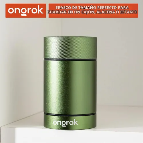Vista 2 de ONGROK Recipiente de almacenamiento de aluminio, 6.1 fl oz, tarro a prueba de aire para preservar el olor y el aroma