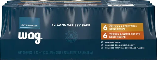 Vista 12 de Marca de Amazon - Wag Stew - Comida para perros enlatada, receta de carne de res y vegetales, lata de 13.2 onzas (paquete de 12)