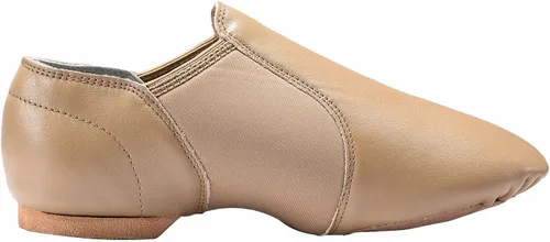 Vista 4 de Dynadans Zapato de jazz sin cordones superior de cuero para mujer, Negro
