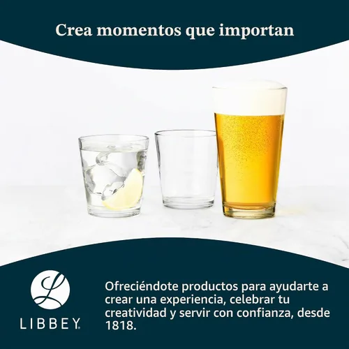 Vista 6 de Libbey 1639HT Restaurant Basics DuraTuff - Juego de 12 vasos de pinta de 16 onzas, vasos resistentes multiusos, vasos de vidrio para cerveza, agua