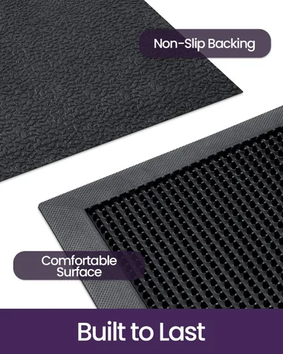 Vista 5 de DEXI - Tapete para puerta de entrada exterior, 36 x 48 pulgadas Nubs de cono negro