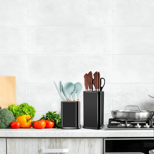 Vista 6 de RedCall - Organizador de utensilios de cocina de acero inoxidable para encimera, organizador de cucharas y espátulas, cajón rectangular moderno