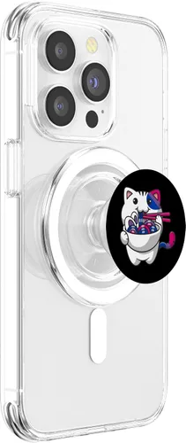 Vista 3 de Bisexual Pride Bi Kawaii Cat Ramen Fideos Bisexual Bandera PopSockets MagSafe PopGrip para iPhone