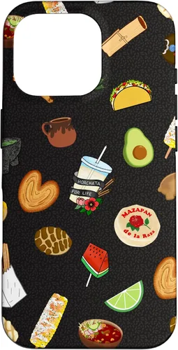 Vista 19 de Funda para iPhone 14 Pro Black Antojitos Mexican Food Latino Tacos Pan Dulce
