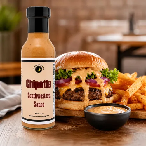 Vista 5 de Premium Salsa Chipotle Southwestern Fabricado en pequeños lotes Botella de 12 onzas líquidas con tapa de bloqueo de sabor Salsa Chipotle