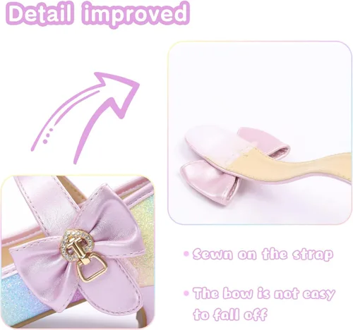Vista 3 de ADAMUMU Zapatos de tacón bajo para niñas (niños pequeños)