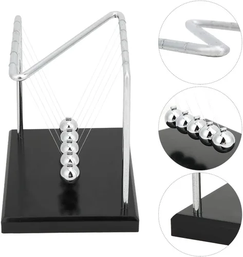 Vista 8 de Bolas de equilibrio oscilante, bola de equilibrio de acero, péndulo de cuna Newtons, adecuadas para decoración de escritorio de oficina en casa
