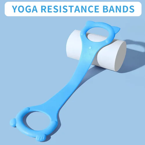 Vista 2 de Figura 8 Banda de resistencia de fitness con asas, cuerda elástica de entrenamiento de brazo y espalda para entrenamiento de barra pura, pecho