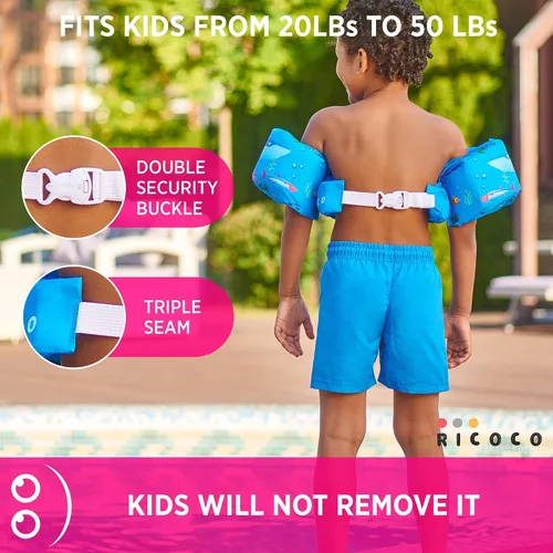 Vista 4 de Toddler Swim Vest - Swim Floaties for Toddlers Girls and Boys 20-30-40-50 pounds - Kids Swim Vests for Pool, Beach, Lake and River - Baby Floatie
