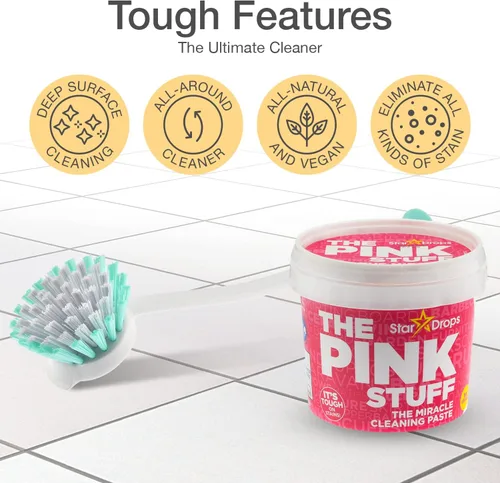 Vista 4 de The Pink Stuff - La pasta de limpieza multiusos Miracle con un cepillo de limpieza profunda Good Grips (crema y cepillo)