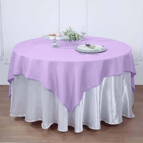 Vista 173 de Efavormart - Mantel cuadrado de lino de poliéster sin costuras, 54 x 54 pulgadas, color beige, para banquetes de boda, fiesta, restaurante