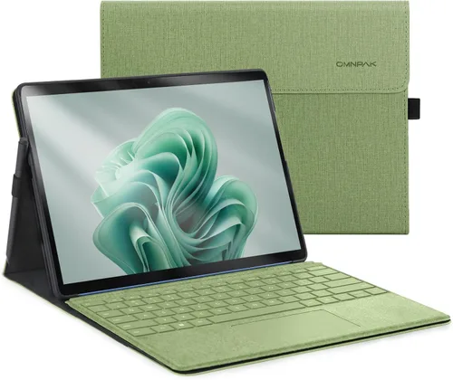 Vista 12 de Omnpak Microsoft Surface Pro 11/10/9 - Funda protectora ligera, múltiples ángulos, soporte para stylus, diseñada para Surface 11ª edición AI