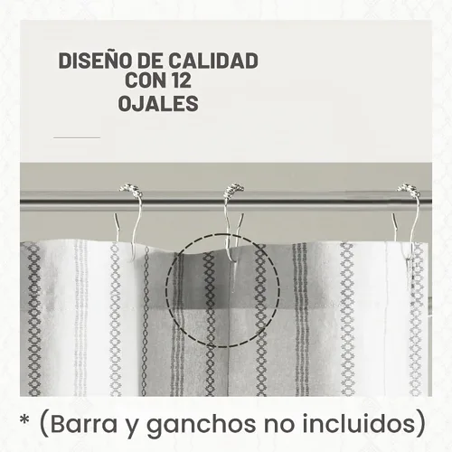 Vista 6 de INK+IVY Imani - Cortinas de ducha de felpilla copetuda, 100 % algodón Gris