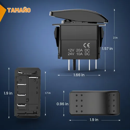 Vista 2 de Nilight Interruptor de 3 vías de encendido y apagado, control de palanca basculante, una sola carga desde dos ubicaciones separadas, interruptores