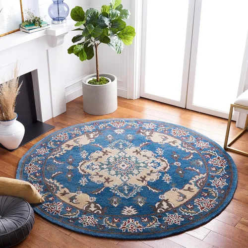 Vista 9 de SAFAVIEH Antiquity Collection - Alfombra de pasillo, 2 pies 3 pulgadas x 8 pies, azul y marfil, hecho a mano, lana oriental tradicional, ideal