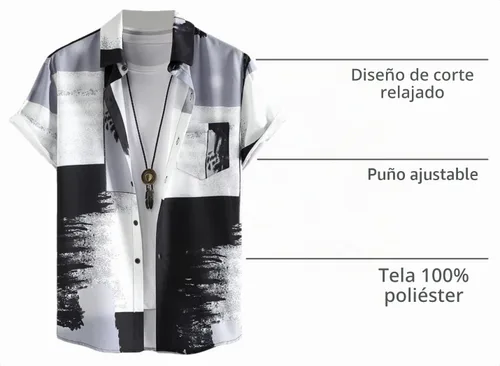 Vista 4 de Floerns Camiseta de playa de manga corta con botones y estampado de cachemira para hombre