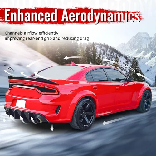 Vista 8 de Fit 2011-2026 Dodge Durango Rear Diffuser Gloss Black Brillo negro
